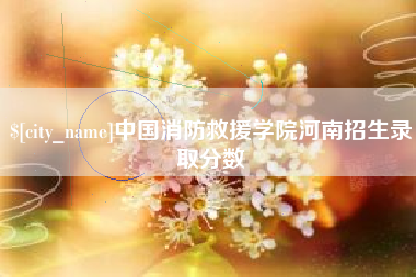 肇庆中国消防救援学院河南招生录取分数