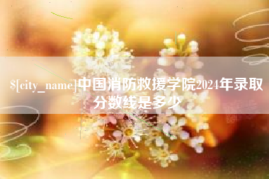 肇庆中国消防救援学院2024年录取分数线是多少