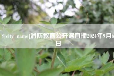 肇庆消防教育公开课直播2024年9月6日