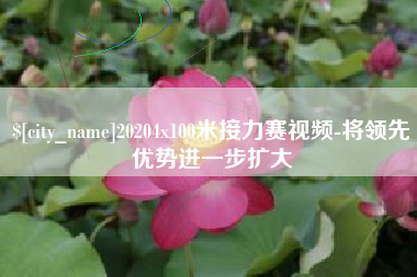 肇庆20204x100米接力赛视频-将领先优势进一步扩大