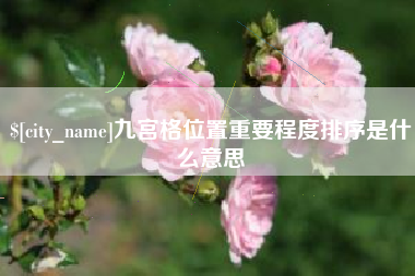 肇庆九宫格位置重要程度排序是什么意思