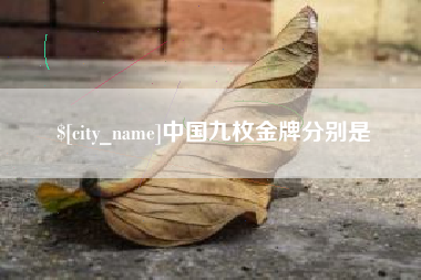 肇庆中国九枚金牌分别是