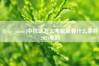 肇庆中控证怎么考取需要什么条件2024年的