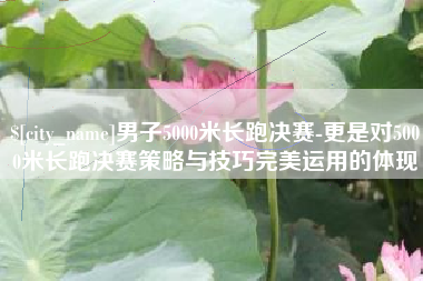肇庆男子5000米长跑决赛-更是对5000米长跑决赛策略与技巧完美运用的体现