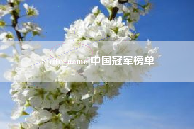 肇庆中国冠军榜单