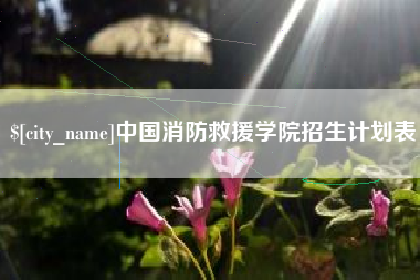 肇庆中国消防救援学院招生计划表