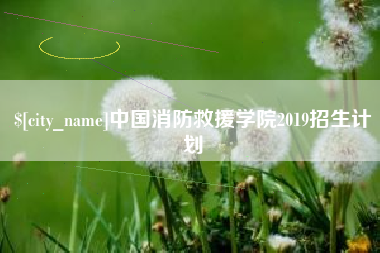 肇庆中国消防救援学院2019招生计划
